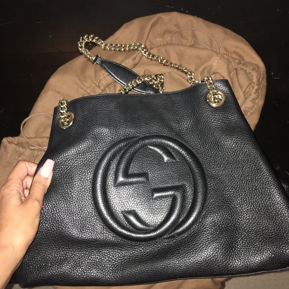 Gucci Soho Shoulder Bag Chain Strap Medium Black - Picture 7 of 8